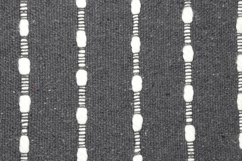 Set Of 3 Charcoal Blue Hand Crafted Chunky Loop Cotton Cushion Cover
